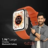 New T800 Series 8 Ultra Smart Watch HD 1.99 Inch Display Smart Smartwatch (Orange Strap/ Free  Size)-thumb2