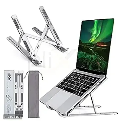Apcwell Tabletop Laptop Stand Ergonomic Foldable Portable Laptop Stand Holder Compatible for MacBook, HP, Dell, Lenovo  All Other Notebook (Sliver)-thumb2