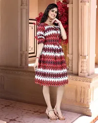 Stylish Cotton Blend Printed Dress For Women-thumb1