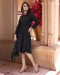 Stylish Cotton Blend Printed Dress For Women-thumb1