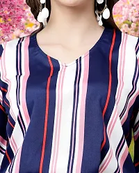 Elegant Blue Crepe Printed Top For Women-thumb1