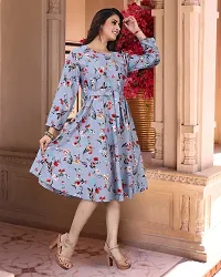 Stylish Cotton Blend Printed Dress For Women-thumb2