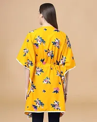 Womens Crepe Yellow Floral Regular Kaftaan-thumb2