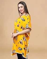 Womens Crepe Yellow Floral Regular Kaftaan-thumb3