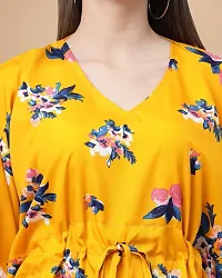 Womens Crepe Yellow Floral Regular Kaftaan-thumb1