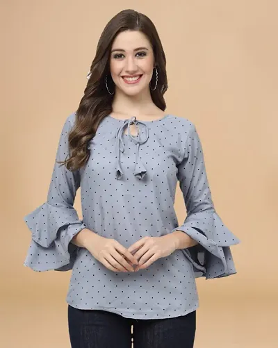 Trendy Crepe Tie Up Top For Women