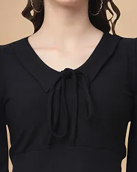 Womens Cotton Blend Black Solid Blouse Type Crop top-thumb1