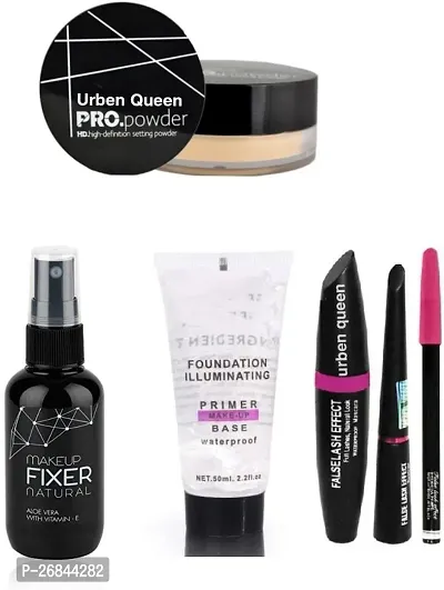 Primeer And Fixer And Loose Powder And Eyeliner And Mascara And Eyebrow Pencil ( 6 Items )