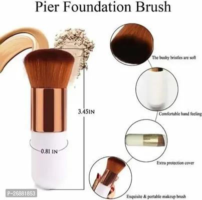 Makeup combo Professional Foundation Brush White And Oval Foundation Brush (Pack Of 2)-thumb2