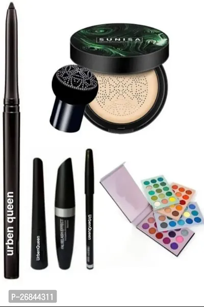 Kajal And Eyeliner And Mascara And Eyebrow Pencil And Sunisa Foundationand Color Bord Eyeshadow ( 6 Items )-thumb0