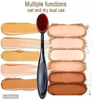 Makeup combo Professional Foundation Brush White And Oval Foundation Brush (Pack Of 2)-thumb3