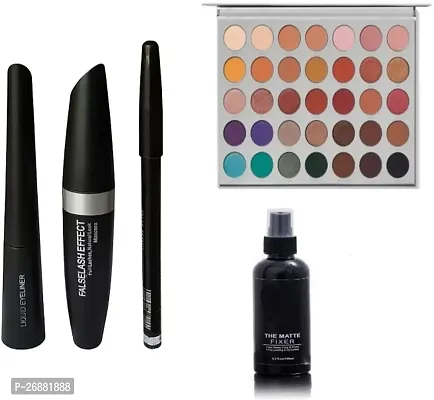 Makeup combo Eyebrow Pencil Black  Liquid Eyeliner  Mascara  Makeup Base Fixer Primer Plus Jacqueline Hill Eyeshadow Palette