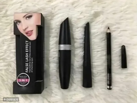 Makeup combo Eyebrow Pencil Black  Liquid Eyeliner  Mascara  Kajal (4 In 1)  + Lipstick (Set Of 5)-thumb2