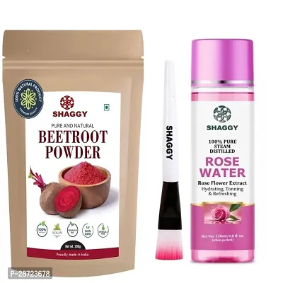 New Beetroot Power Face Pack And Rosewater With 1 Piece Of Brush Combo