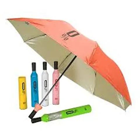 DIVYRUTI Folding Portable Umbrella with Bottle Cover for UV Protection & Rain | Outdoor Car Unisex