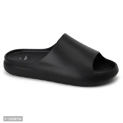 Fashionable Trendy Rexine Flip Flips Slippers black colour-thumb0