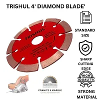 Trishul Marble diamond blade 4 110times;20mm RPM 12000 MAX 80M/S suitable for cutting marble, tiles, stone, brick, and granite best for Construction workers RED pack of 1-thumb1