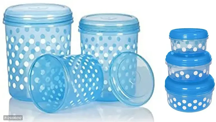 Stylish Solid Plastic Jar and Container, Pack of 6