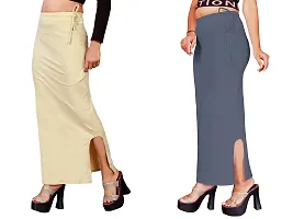 Women's Saree Shapewear/Petticoat. Drawstring Cotton Blended Shapewear dori Dress for Saree.Beige Grey XL-thumb2
