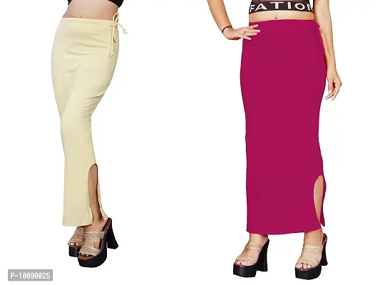 Women's Saree Shapewear/Petticoat. Drawstring Cotton Blended Shapewear dori Dress for Saree.Beige Rani M Pink-thumb0