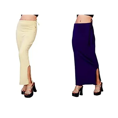 Women's Saree Shapewear/Petticoat. Drawstring Cotton Blended Shapewear dori Dress for Saree.Beige NAVYBLUE M