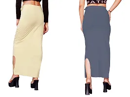 Women's Saree Shapewear/Petticoat. Drawstring Cotton Blended Shapewear dori Dress for Saree.Beige Grey XL-thumb1