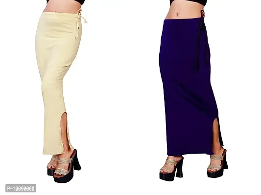 Women's Saree Shapewear/Petticoat. Drawstring Cotton Blended Shapewear dori Dress for Saree.Beige NAVYBLUE M-thumb0