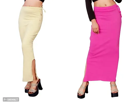 Women's Saree Shapewear/Petticoat. Drawstring Cotton Blended Shapewear dori Dress for Saree.Beige Pink XXXL-thumb0