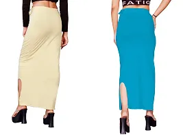 Women's Saree Shapewear/Petticoat. Drawstring Cotton Blended Shapewear dori Dress for Saree.Beige FIROZI XXL Blue-thumb1