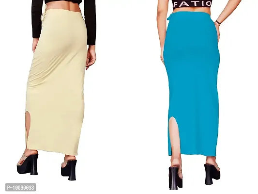 Women's Saree Shapewear/Petticoat. Drawstring Cotton Blended Shapewear dori Dress for Saree.Beige FIROZI XXL Blue-thumb2