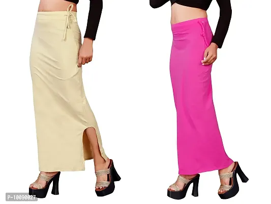 Women's Saree Shapewear/Petticoat. Drawstring Cotton Blended Shapewear dori Dress for Saree.Beige Pink XXXL-thumb4