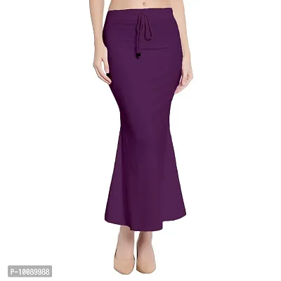 Petticoat Skirts for Women. Lycra Spandex Purple Women Fishcut Saree  Shapewear