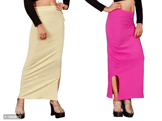 Women's Saree Shapewear/Petticoat. Drawstring Cotton Blended Shapewear dori Dress for Saree.Beige Pink XXXL-thumb3