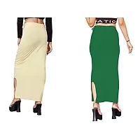 Women's Saree Shapewear/Petticoat. Drawstring Cotton Blended Shapewear dori Dress for Saree.Beige Green M-thumb1