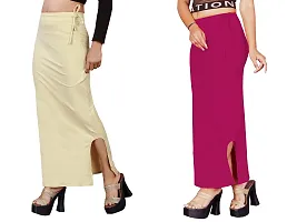 Women's Saree Shapewear/Petticoat. Drawstring Cotton Blended Shapewear dori Dress for Saree.Beige Rani M Pink-thumb3