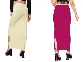 Women's Saree Shapewear/Petticoat. Drawstring Cotton Blended Shapewear dori Dress for Saree.Beige Rani M Pink-thumb1