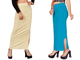 Women's Saree Shapewear/Petticoat. Drawstring Cotton Blended Shapewear dori Dress for Saree.Beige FIROZI XXL Blue-thumb2