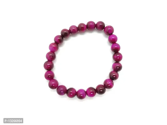 Natural Pink Tiger Eye Gemstone Bracelet Round Loose Beads 8mm