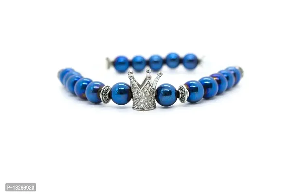 Syab Exports Blue Hematite Bracelet for Protection & Grounding Charm Crystal Bracelet for Men Women Boys and Girls-thumb3