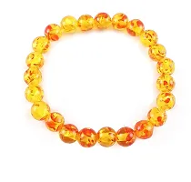 Syab Exports Natural Amber Handmade Gem Previous Reiki Healing Crystals Stretch 6mm-8mm Unisex Bracelet-thumb1