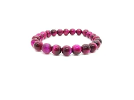 Natural Pink Tiger Eye Gemstone Bracelet Round Loose Beads 8mm-thumb1