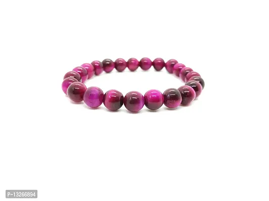 Natural Pink Tiger Eye Gemstone Bracelet Round Loose Beads 8mm-thumb2