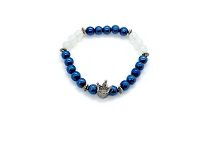 Syab Exports Blue Hematite Bracelet for Protection & Grounding Charm Crystal Bracelet for Men Women Boys and Girls-thumb1