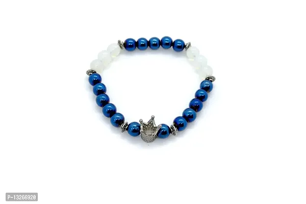 Syab Exports Blue Hematite Bracelet for Protection & Grounding Charm Crystal Bracelet for Men Women Boys and Girls-thumb2