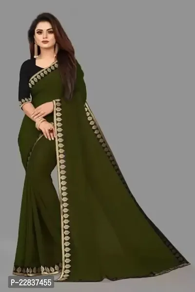 Stylish Fancy Designer Georgette Saree With Blouse Piece For Women-thumb0