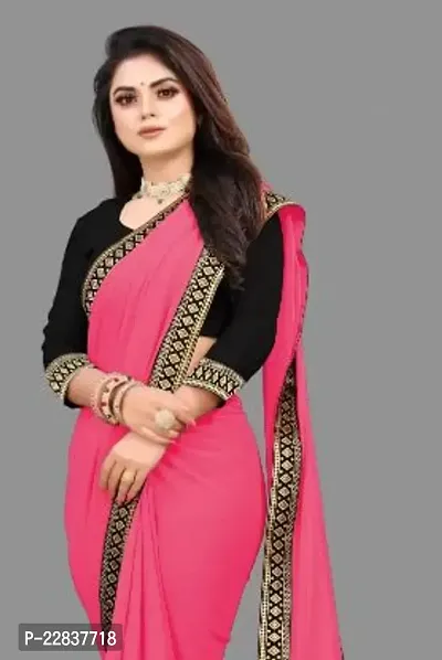 Stylish Fancy Designer Georgette Saree With Blouse Piece For Women-thumb0