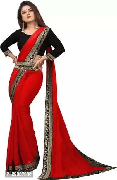 Stylish Fancy Designer Georgette Saree With Blouse Piece For Women-thumb0