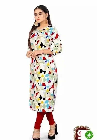 Fancy Crepe Printed A-Line Kurta