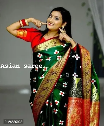 Classic Satin  Saree with Blouse piece For Women-thumb0