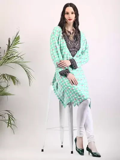 Beautiful Abstract Print Kurta And Bottom Set For Women